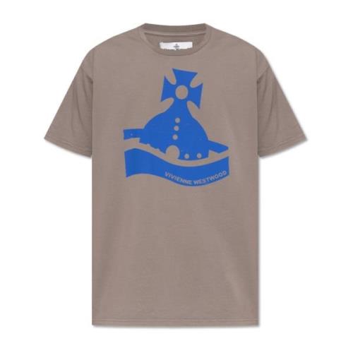 Vivienne Westwood T-shirt med logotyp Gray, Herr