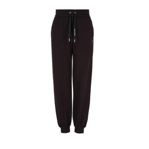 Armani Exchange Svarta Sweatpants Regular Fit Elastisk Midja Black, Da...