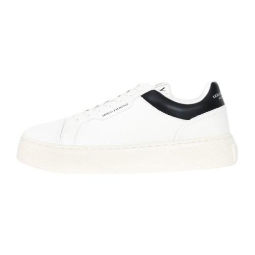 Armani Exchange Retro Low-Top Sneakers White, Herr