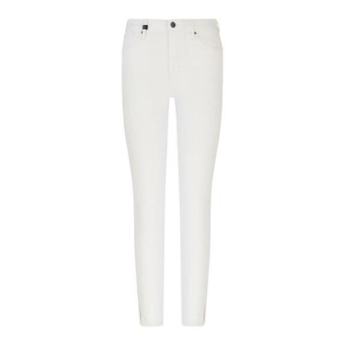 Armani Exchange Vita Bomull Skinny Byxor White, Dam