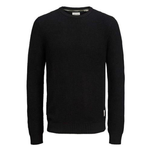 Jack & Jones Nick Stickad Crew Neck Sweater Black, Herr