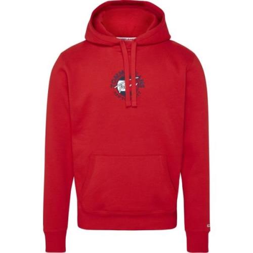 Tommy Jeans Mysig Biff Stil Hoodie Red, Herr