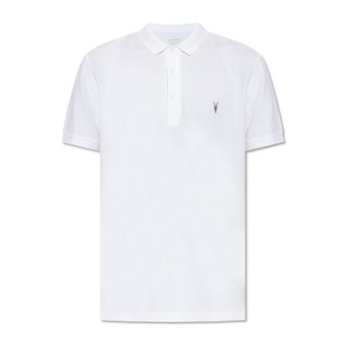 AllSaints Polo med broderat logotyp White, Herr