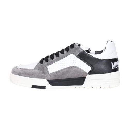 Moschino Vita Sneakers med Grå och Svarta Insatser Multicolor, Herr