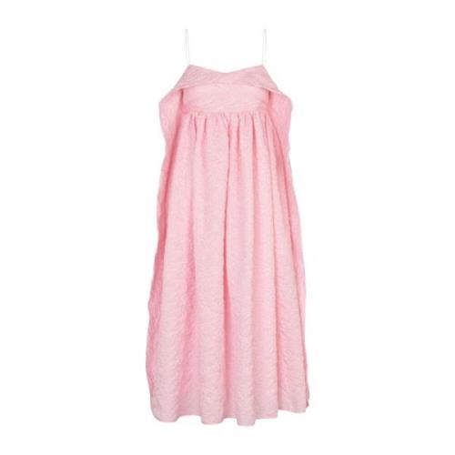 Cecilie Bahnsen Cut-Out Draped Midi Klänning Pink, Dam