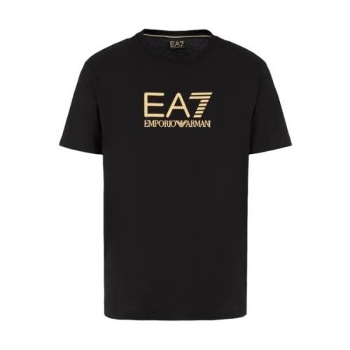 Emporio Armani EA7 Kortärmad T-shirt Sportig Modern Stil Black, Herr