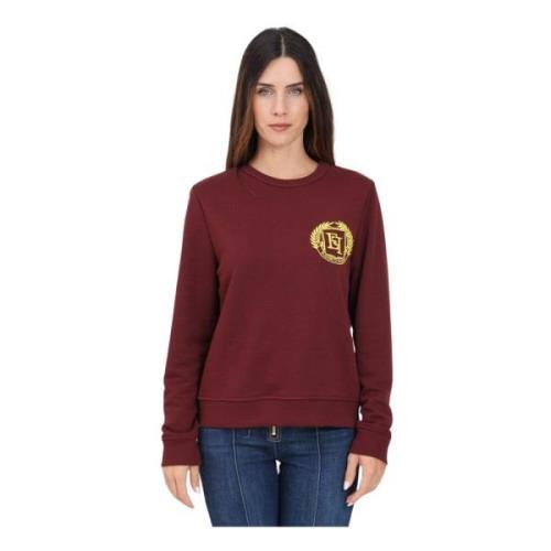 Elisabetta Franchi Burgundy Crewneck Sweatshirt för Kvinnor Brown, Dam