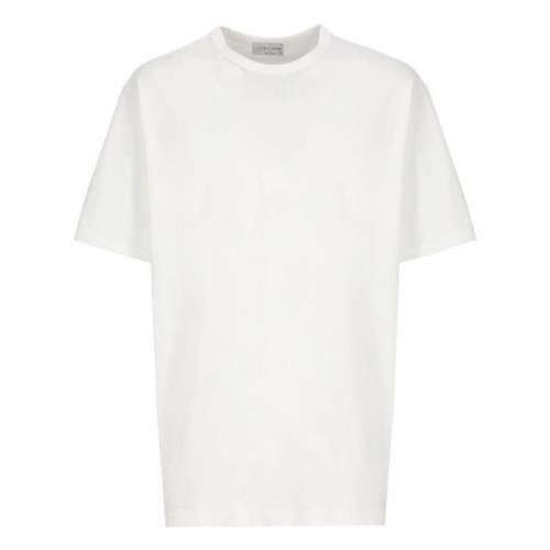 Yohji Yamamoto Vit Crew Neck Bomull T-shirt White, Herr