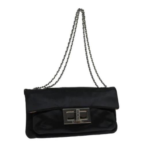 Chanel Vintage Pre-owned Satin chanel-vskor Black, Dam