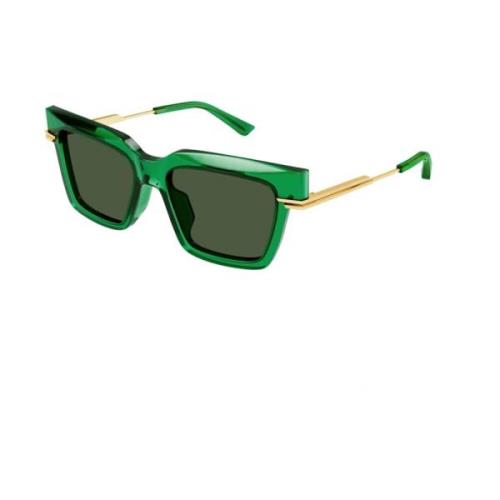 Bottega Veneta Angle Solglasögon i Grön Acetat Green, Dam