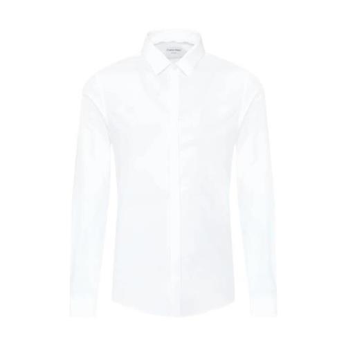 Calvin Klein Modern Elegans Poplin Skjorta White, Herr