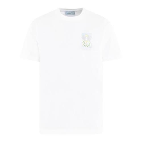 Casablanca Pastelle Printed Tennis Shirt White, Herr