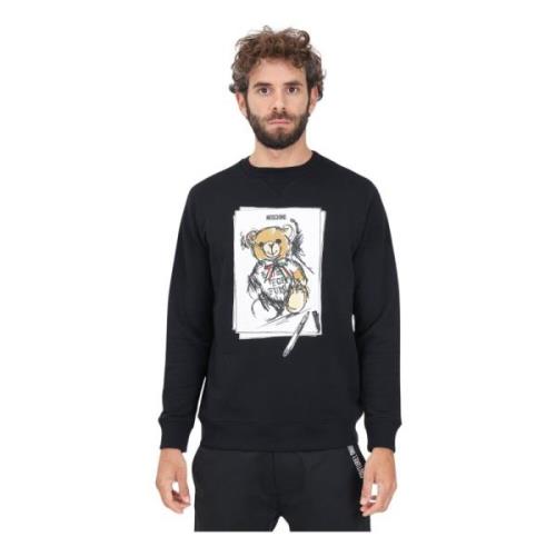 Moschino Teddy Bear Crewneck Sweater Black, Herr