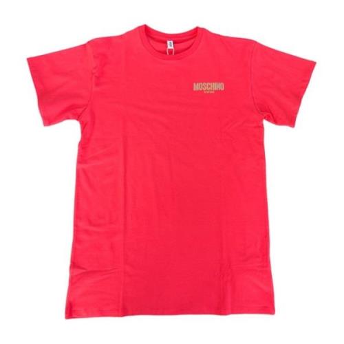 Moschino Kortärmad bomullst-shirt för kvinnor Pink, Dam