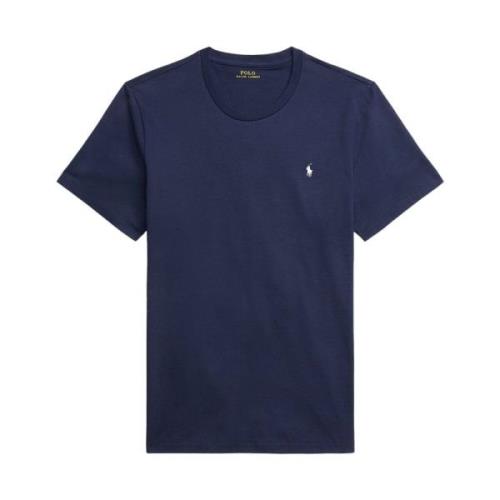 Ralph Lauren Blå Polo T-shirt med Broderad Logotyp Blue, Herr