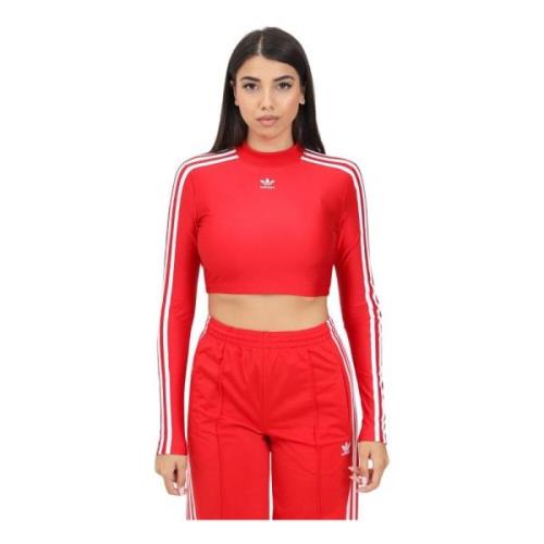 Adidas Originals Röd 3-Stripes Sporttopp Red, Dam