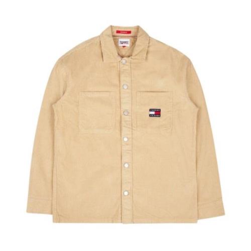 Tommy Jeans Chunky Corduroy Overshirt Brown, Herr