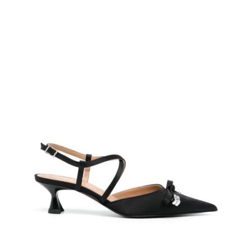 Ganni Båge Pump Satin Klackar Black, Dam