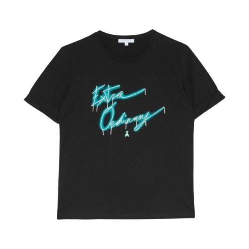 Patrizia Pepe Bomull T-shirt med Brand Design Black, Dam