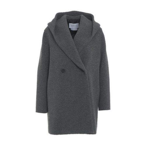 Harris Wharf London Grå Kappa Aw24 Stilfull Dammode Gray, Dam