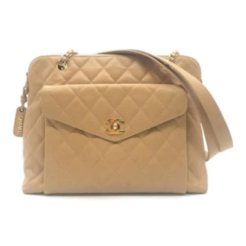 Chanel Vintage Pre-owned Laeder handvskor Beige, Dam