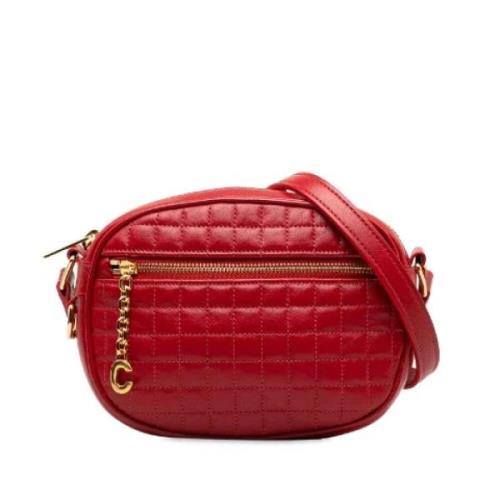 Celine Vintage Pre-owned Laeder crossbodyvskor Red, Dam