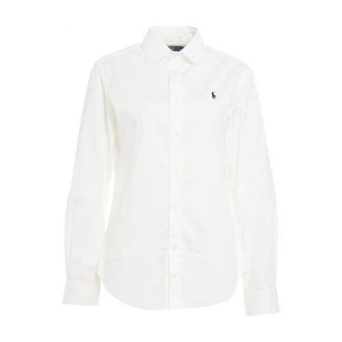 Ralph Lauren Vit Logobroderad Skjorta White, Dam