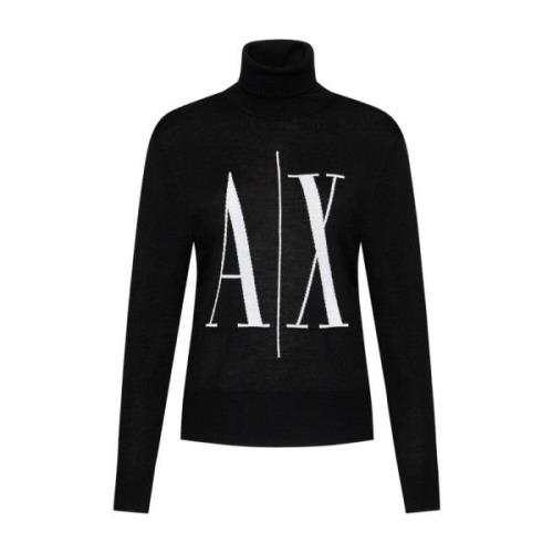 Armani Exchange Svart ulltröja Black, Dam