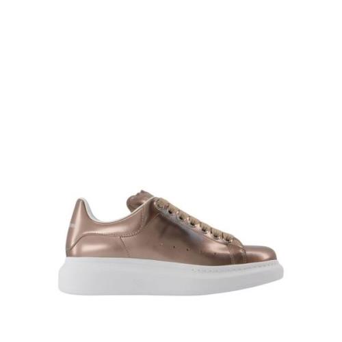 Alexander McQueen Beige Läder Oversized Sneakers Beige, Dam