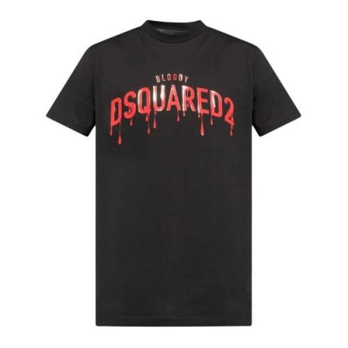 Dsquared2 Logo Print T-shirt Svart Black, Herr