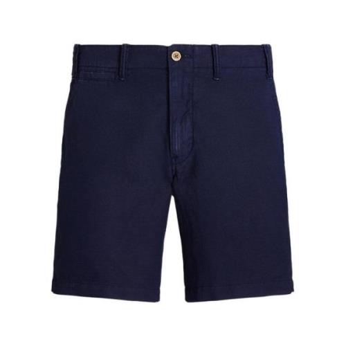 Ralph Lauren Blå Chino Shorts med Dragkedja och Knapp Blue, Herr