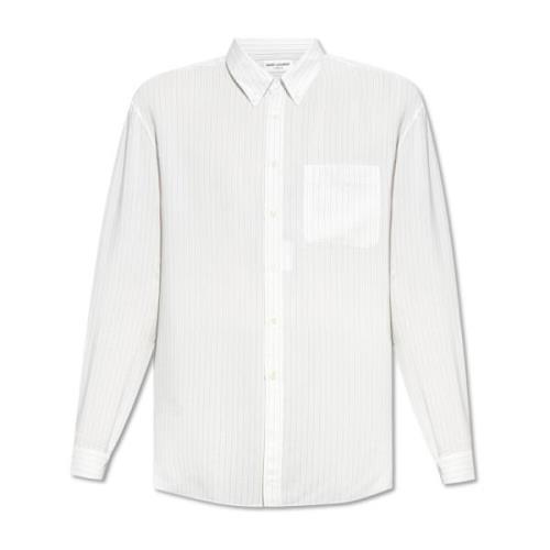 Saint Laurent Pinstripad skjorta Beige, Herr