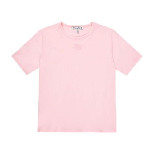 Munthe Broderad Ros T-shirt Pink, Dam