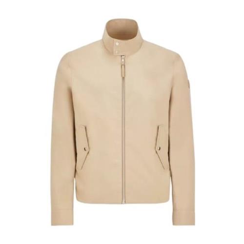 Moncler Elegant Beige Jacka med Läderdetaljer Beige, Herr