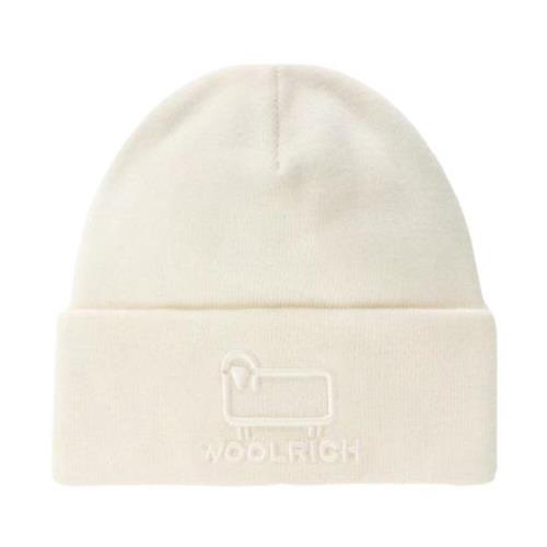 Woolrich Mjuk Bomull Ull Beanie Beige, Unisex