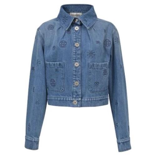 Chanel Vintage Pre-owned Denim ytterklder Blue, Dam