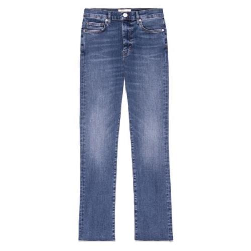 Frame Hög Rak Rå Denim Jeans Blue, Herr