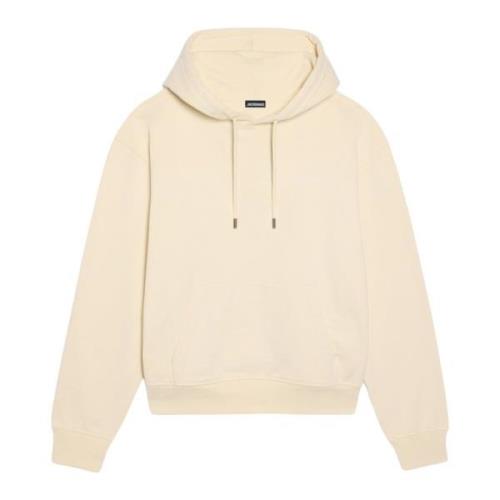 Jacquemus Beige Broderad Sweatshirt med Huva Beige, Herr