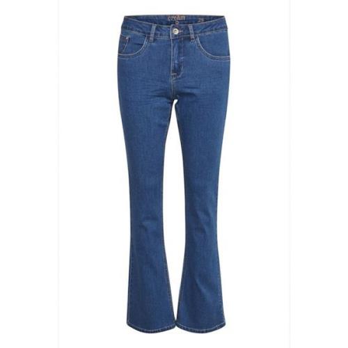 Cream Bootcut Jeans Indigo Blue Denim Blue, Dam