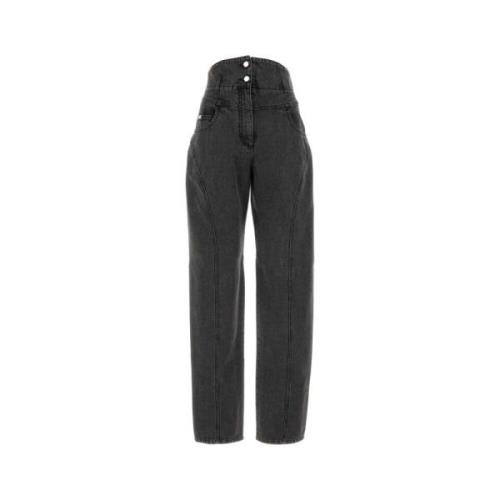 Alberta Ferretti Straight Jeans Gray, Dam