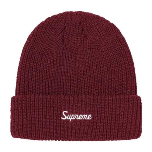 Supreme Mörk Magenta Löst Mått Beanie Red, Unisex