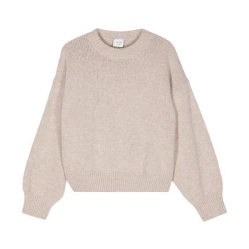 Alysi Beige Ull Crewneck Jumper Beige, Dam