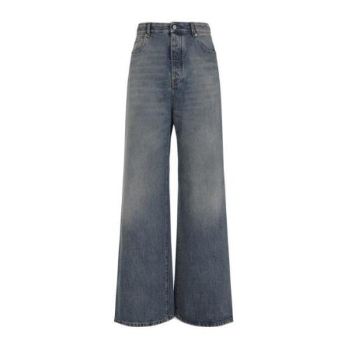 Loewe Tvättad Denim Wide Leg Jeans Blue, Herr