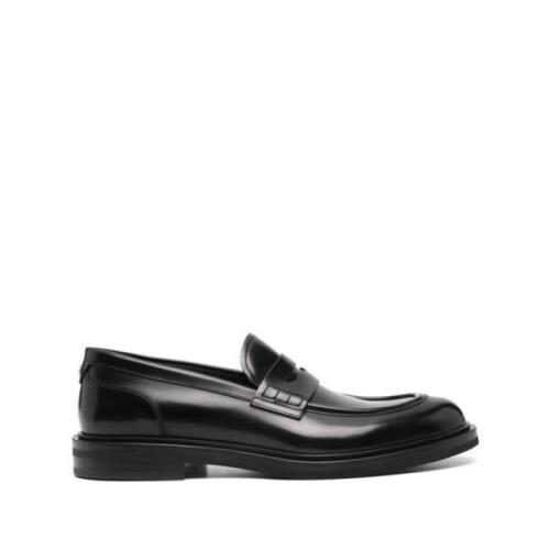 Dolce & Gabbana Svarta platta skor med penny slot Black, Herr