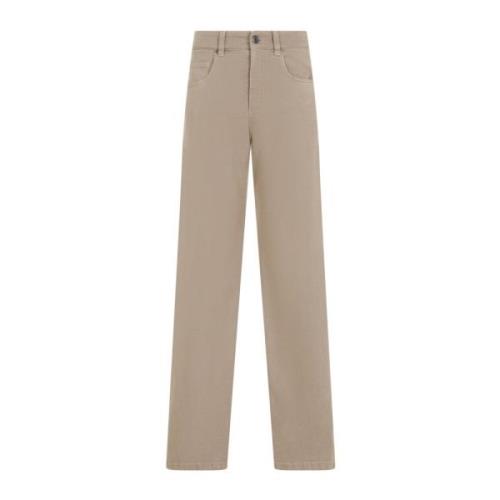 Brunello Cucinelli Medium Brown Cotton Pants Brown, Dam