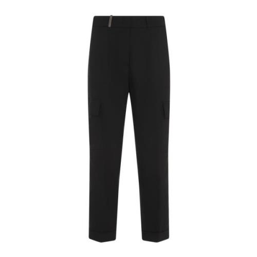 Peserico Cargo Pants 605 Nero Black, Dam