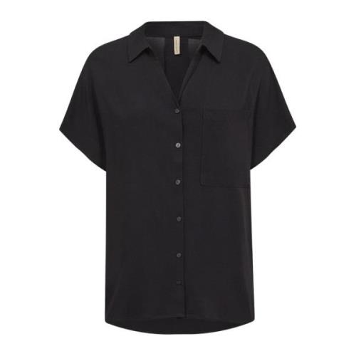 Soyaconcept Short Sleeve Shirts Black, Dam