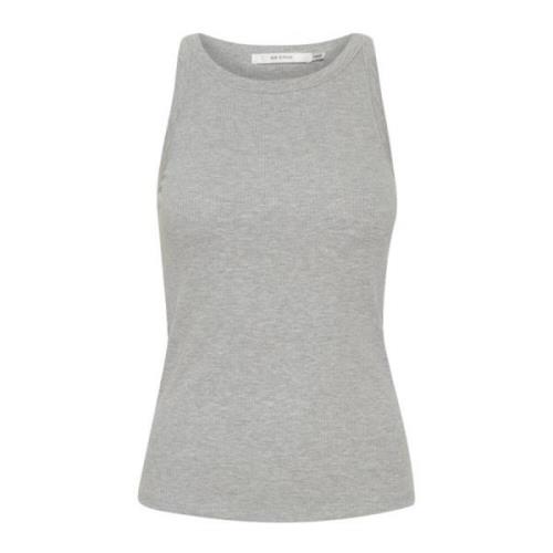 Gestuz Ljusgrå Melange Slim Fit Top Gray, Dam