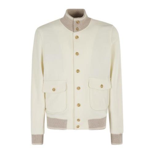 L.b.m. 1911 Ull Jersey med Kontrastkanter Beige, Herr