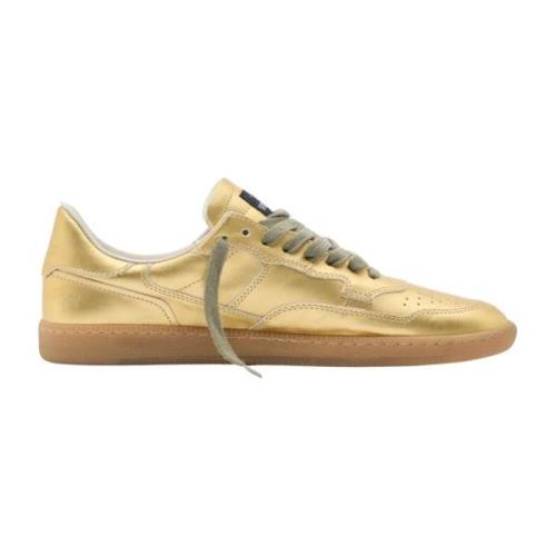 Hidnander Metalliska Läder Sneakers Yellow, Dam